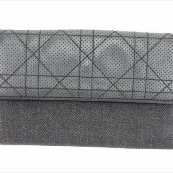 AUTH Dior Wallet Purse Long Wallet Black Canvas Leather Mens - Picture 3 of 7